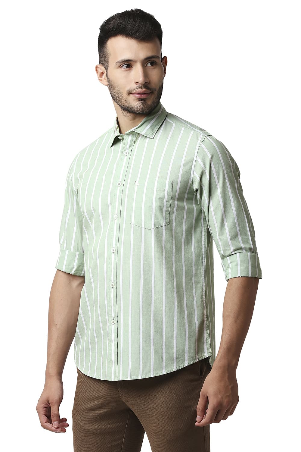 BASICS SLIM FIT FIL-A-FIL STRIPE SHIRT