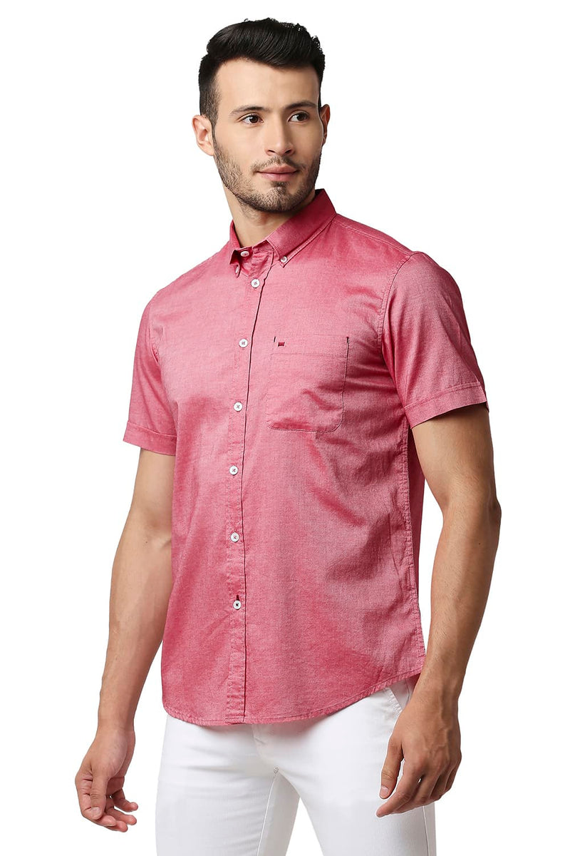 BASICS SLIM FIT OXFORD HALFSLEEVES SHIRT