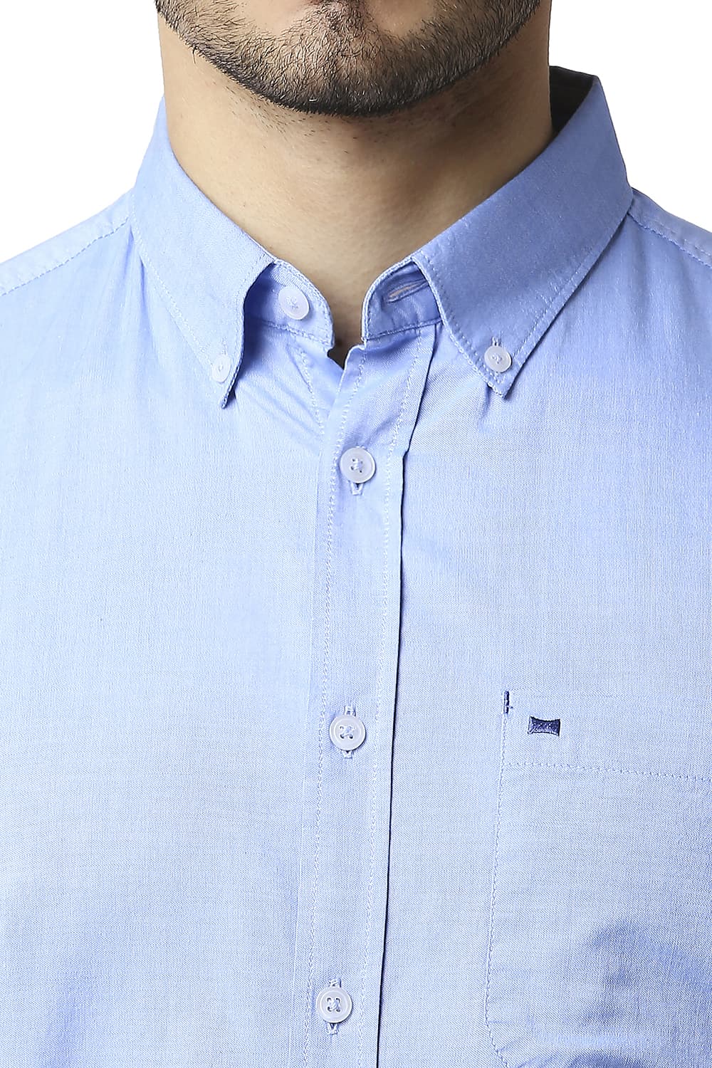 BASICS SLIM FIT OXFORD HALFSLEEVES SHIRT