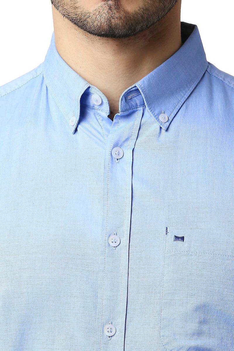 BASICS SLIM FIT OXFORD HALFSLEEVES SHIRT