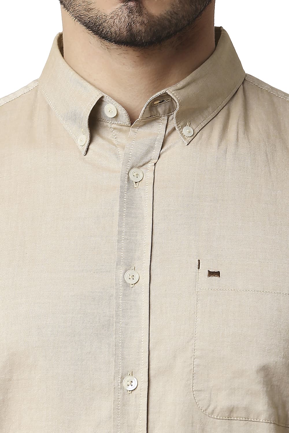 BASICS SLIM FIT OXFORD HALFSLEEVES SHIRT