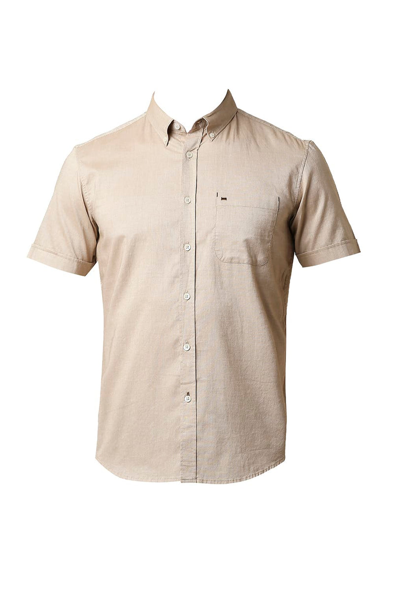 BASICS SLIM FIT OXFORD HALFSLEEVES SHIRT