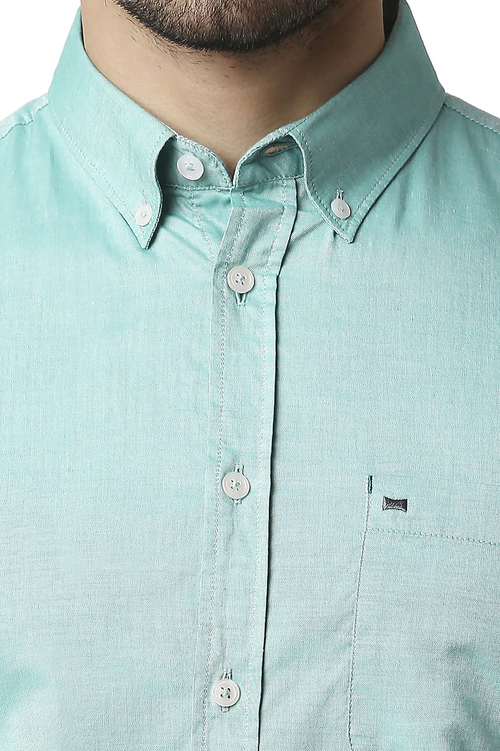 BASICS SLIM FIT OXFORD HALFSLEEVES SHIRT