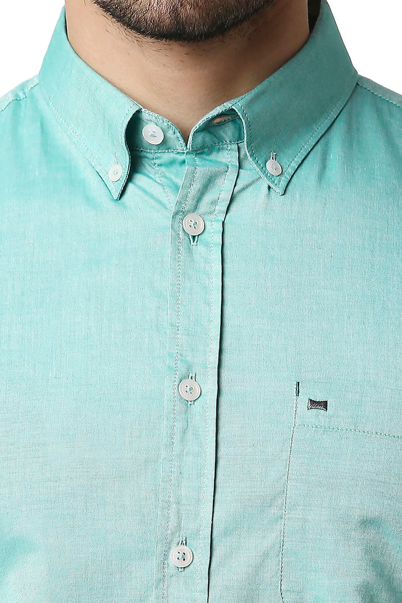 BASICS SLIM FIT OXFORD HALFSLEEVES SHIRT