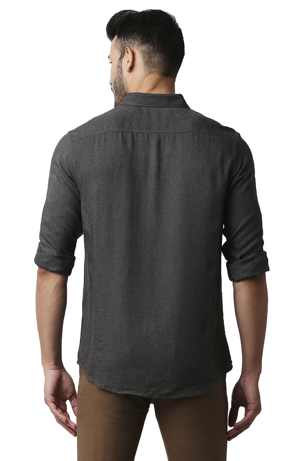 BASICS SLIM FIT LYOCELL MELANGE SHIRT