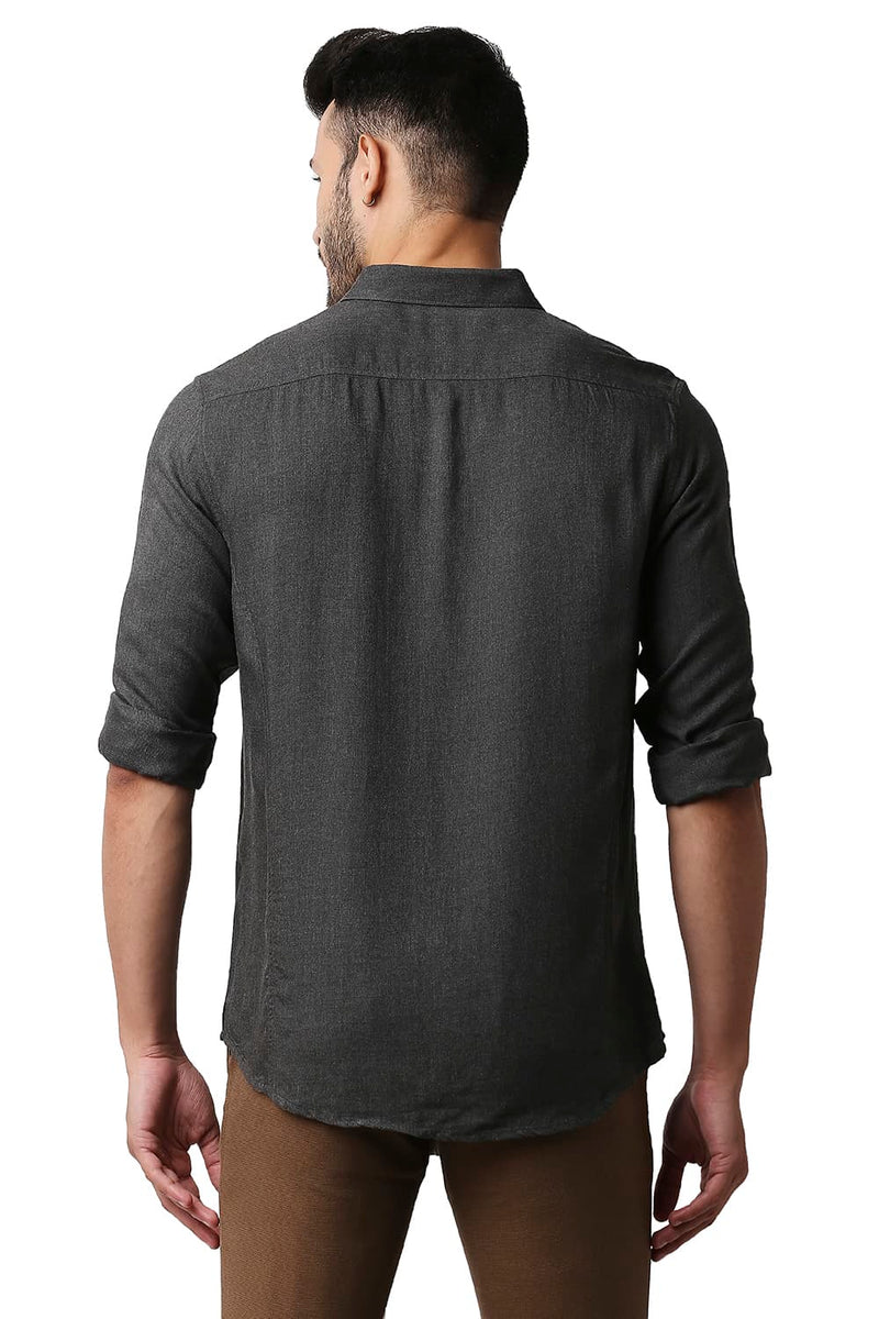 BASICS SLIM FIT LYOCELL MELANGE SHIRT