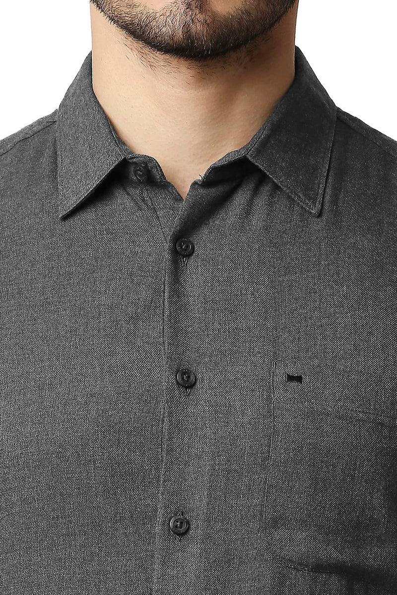 BASICS SLIM FIT LYOCELL MELANGE HALFSLEEVES SHIRT