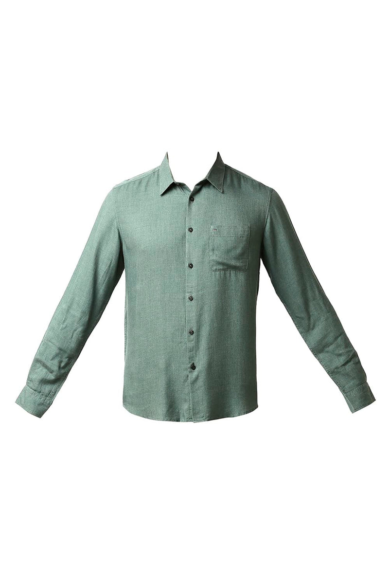 BASICS SLIM FIT LYOCELL MELANGE SHIRT