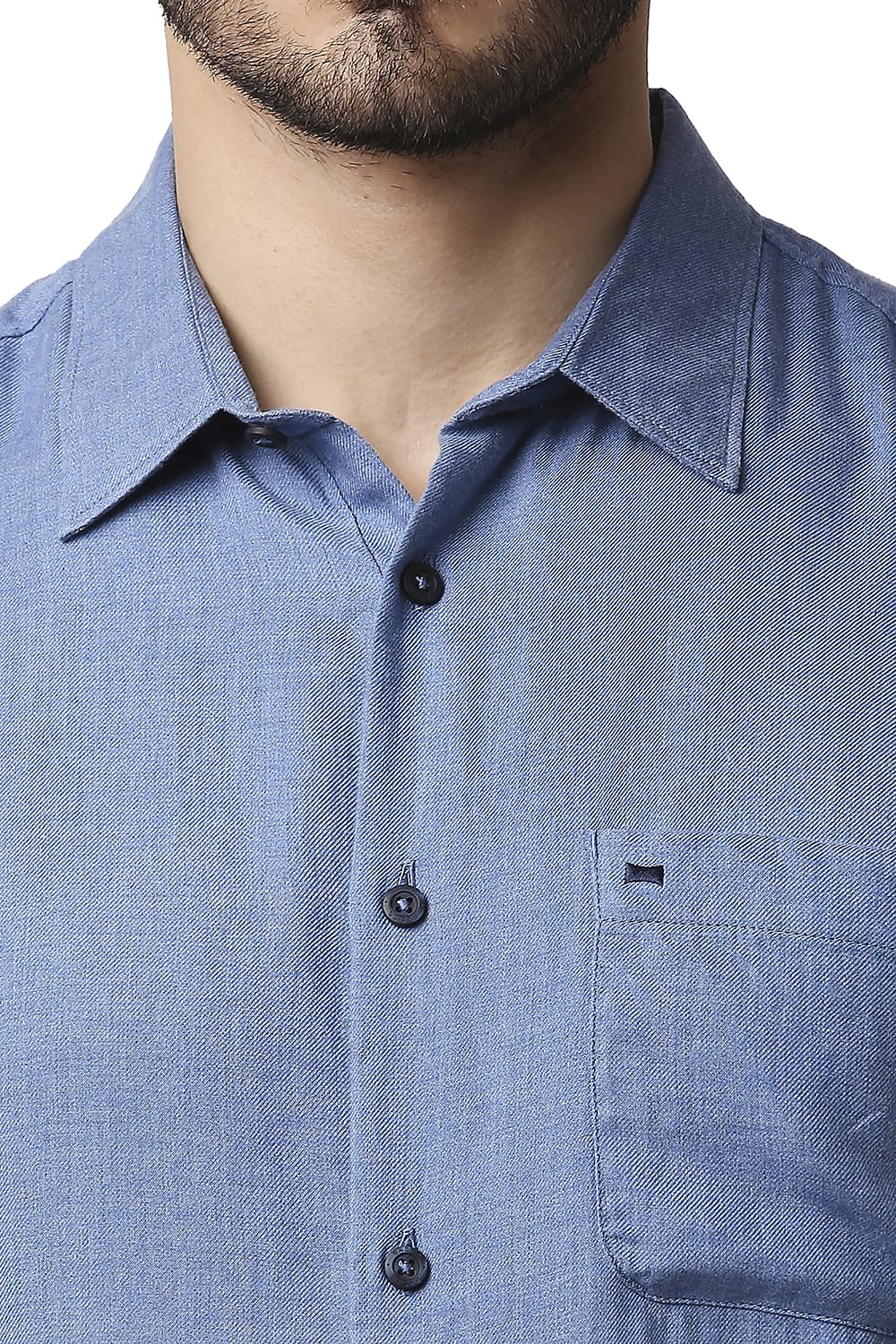 BASICS SLIM FIT LYOCELL MELANGE SHIRT