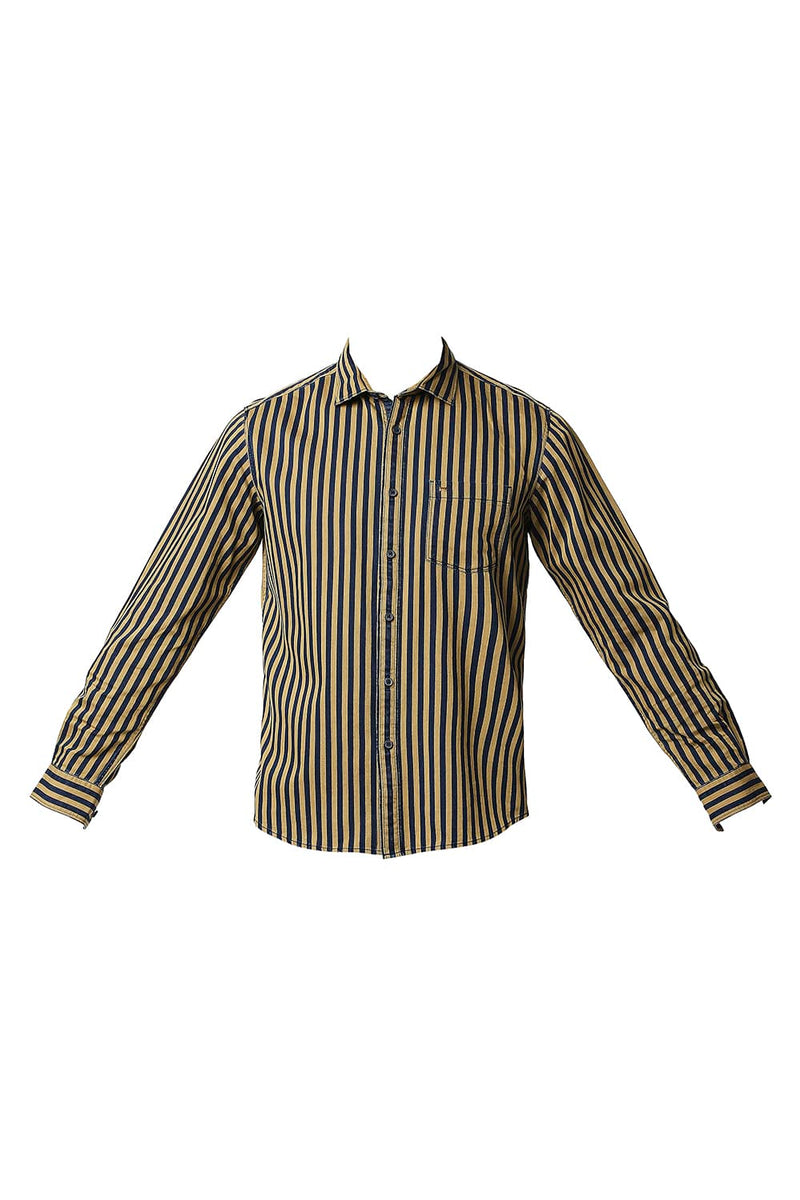 BASICS SLIM FIT INDIGO STRIPE SHIRT