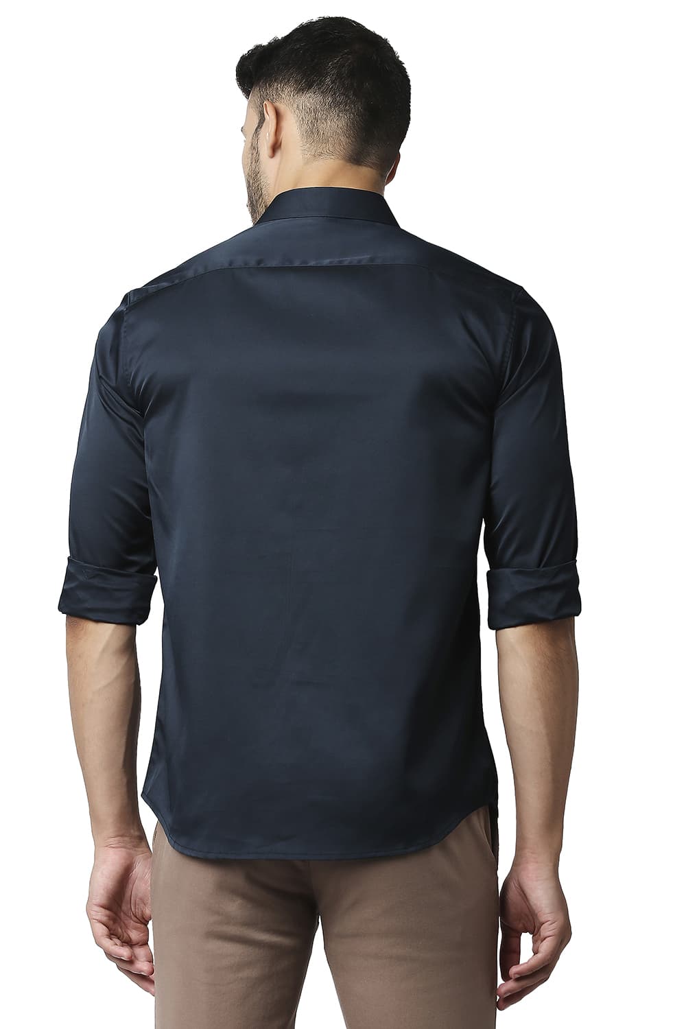 BASICS SLIM FIT POLYESTER STRETCH SHIRT