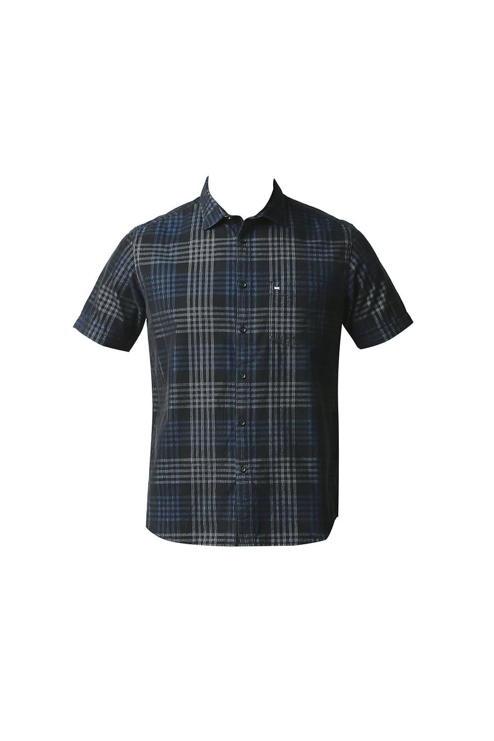 BASICS SLIM FIT CORDUROY CHECKS HALFSLEEVES SHIRT