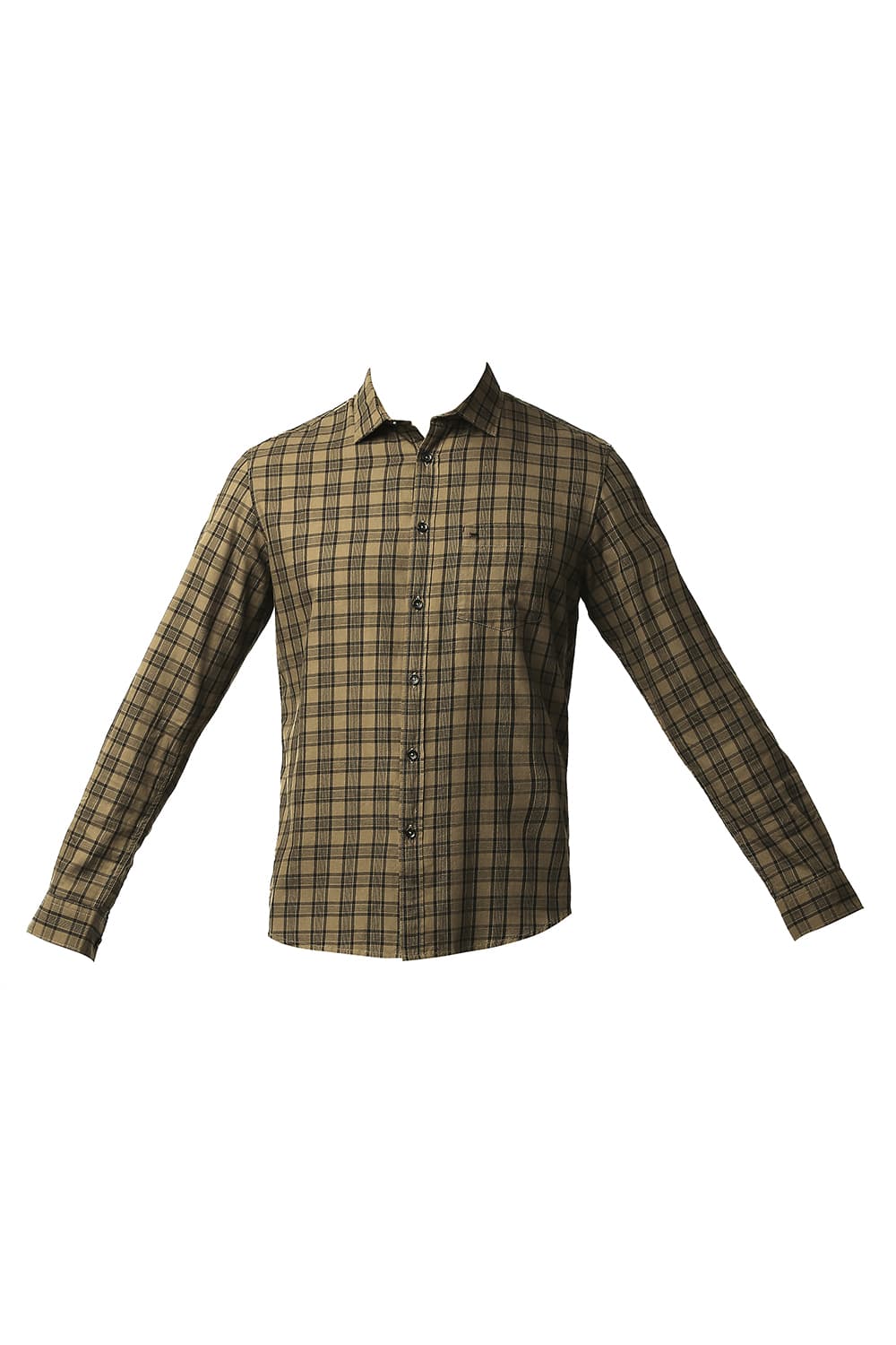 BASICS SLIM FIT TWILL CHECKS SHIRT