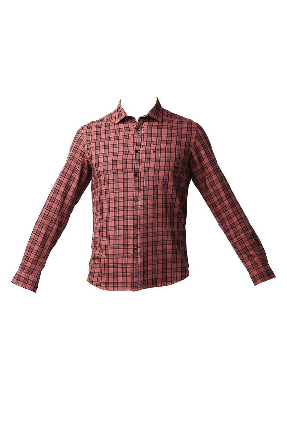 BASICS SLIM FIT TWILL CHECKS SHIRT