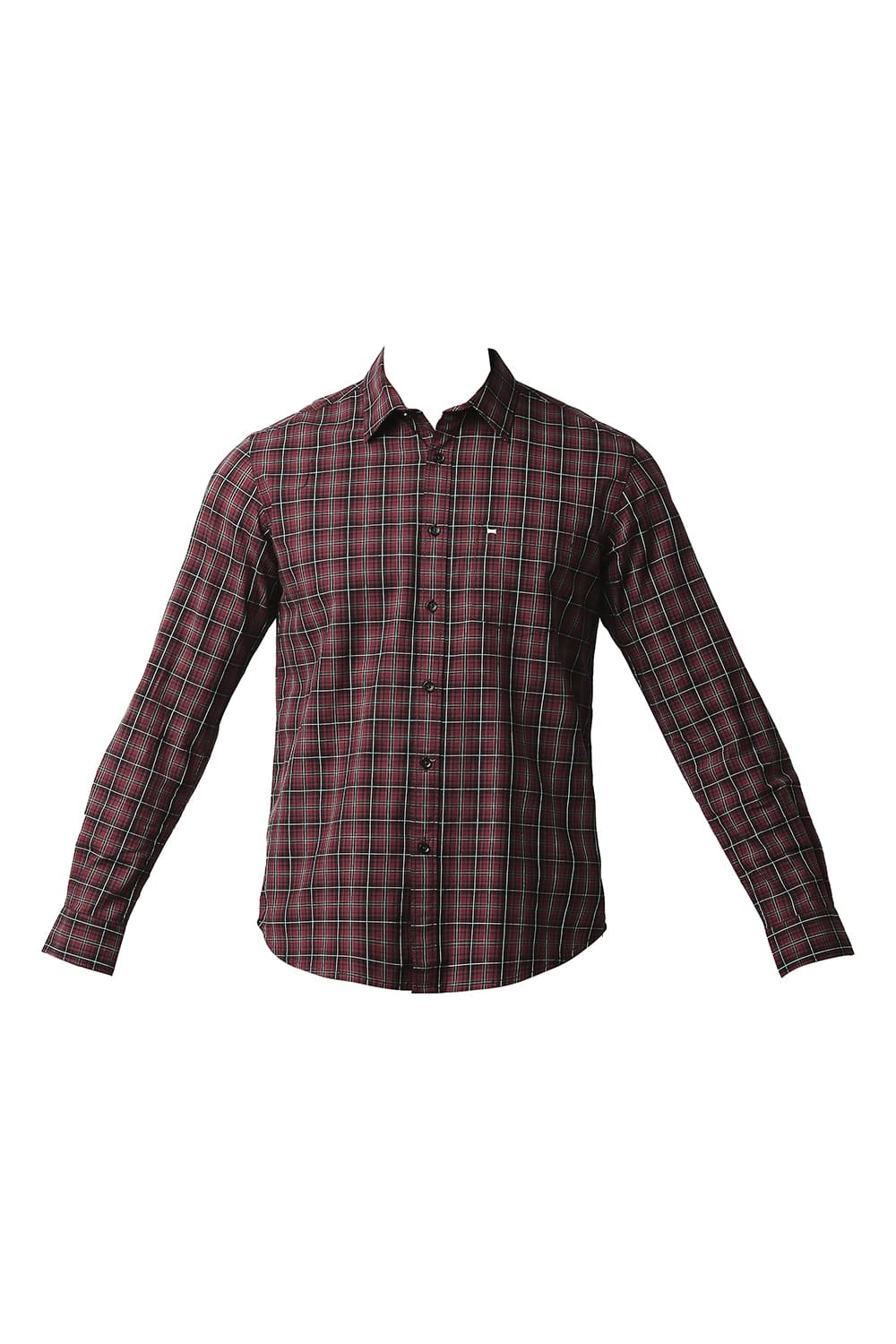 BASICS SLIM FIT COTTON CHECKS SHIRT