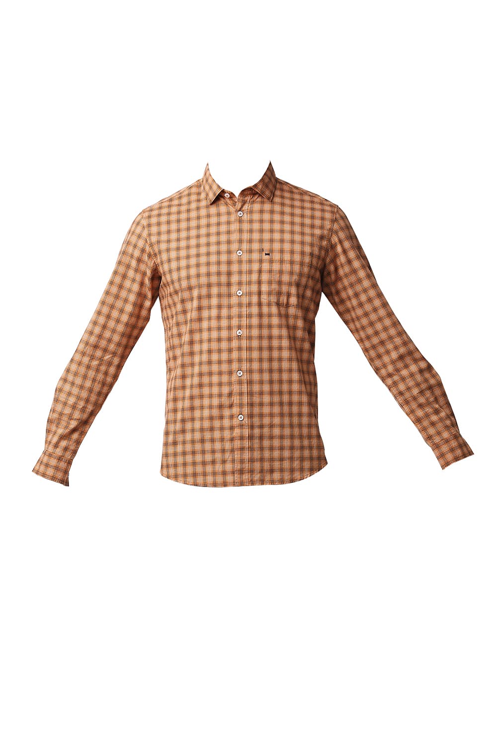 BASICS SLIM FIT COTTON CHECKS SHIRT