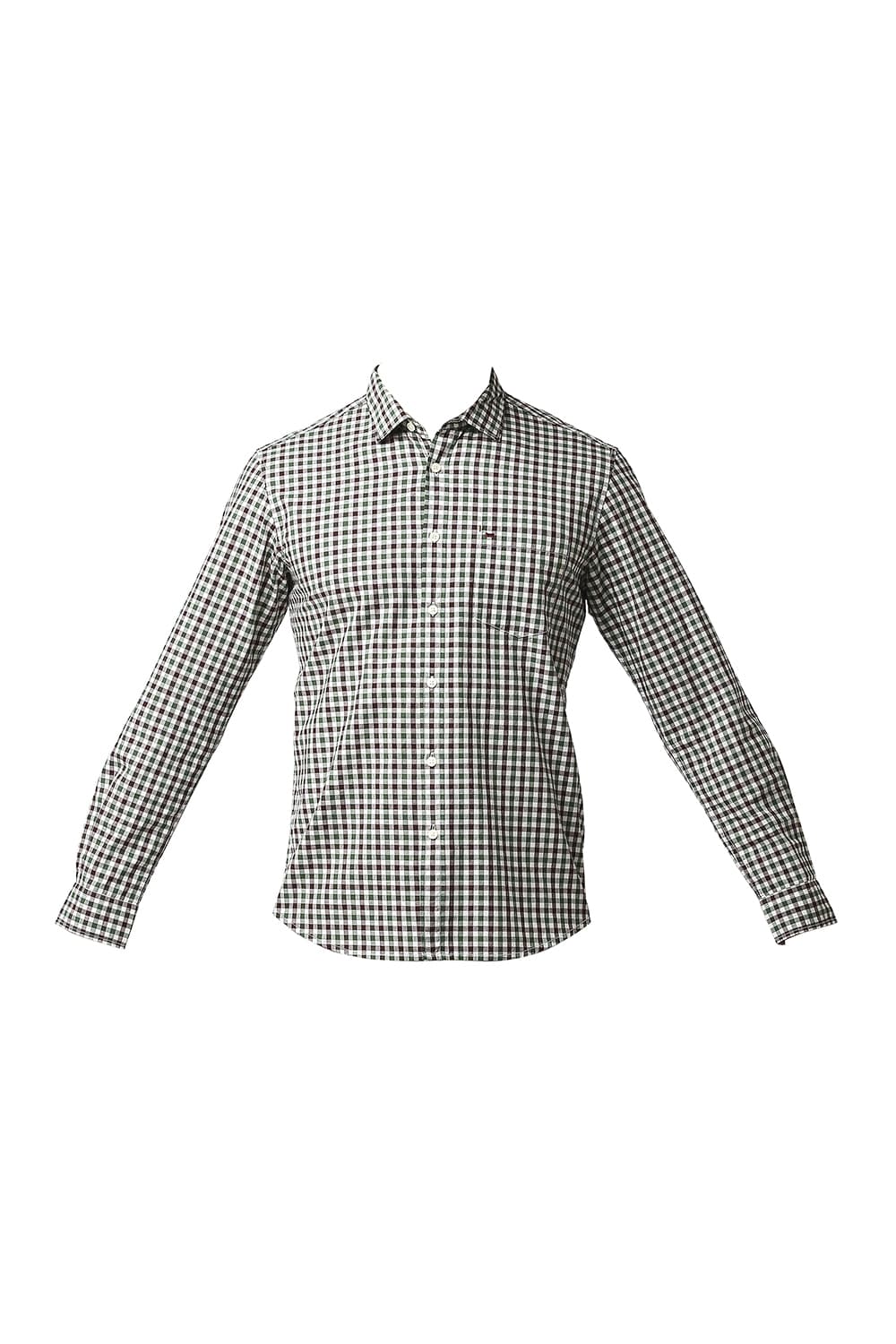 BASICS SLIM FIT COTTON CHECKS SHIRT