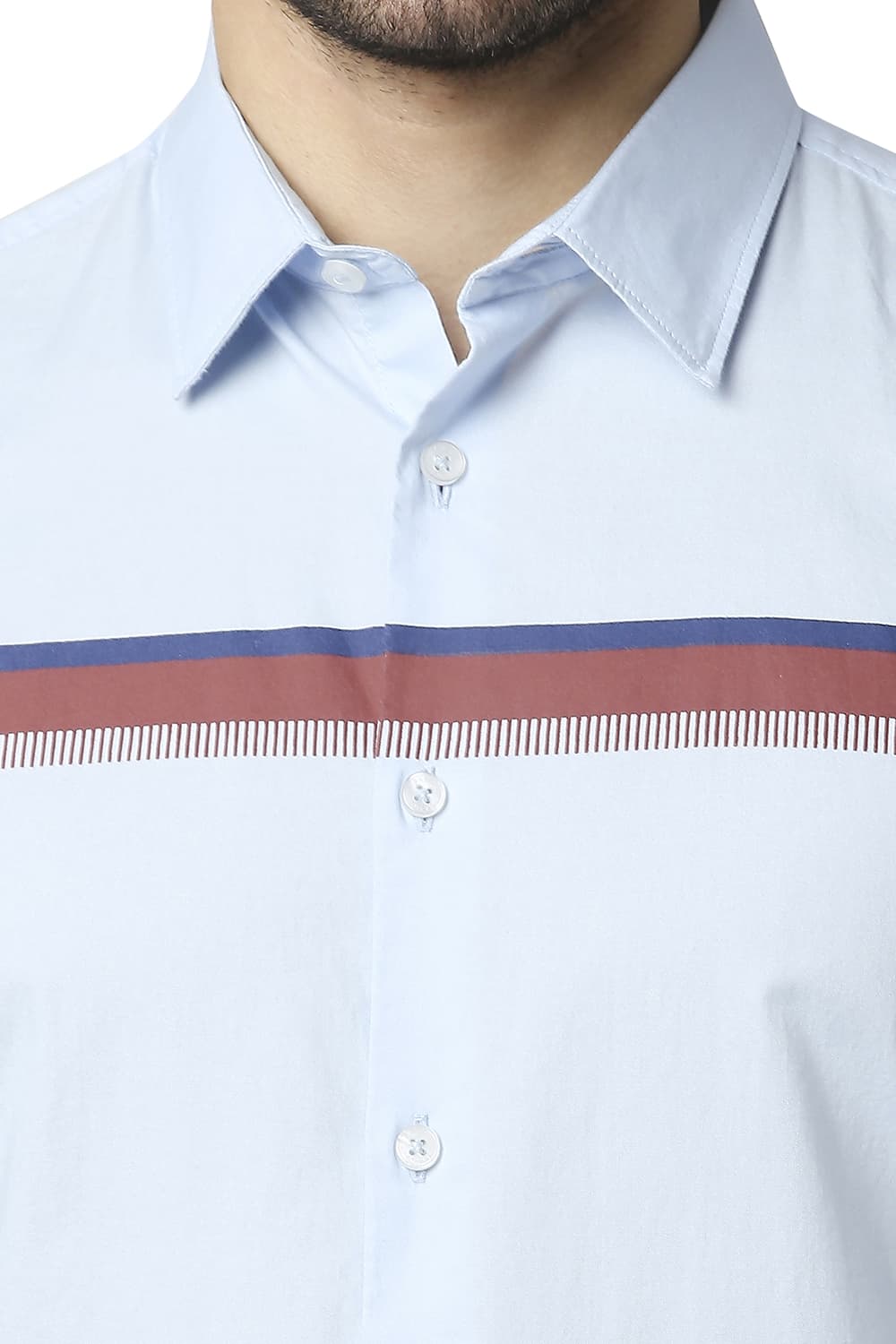 BASICS SLIM FIT OXFORD STRIPE SHIRT