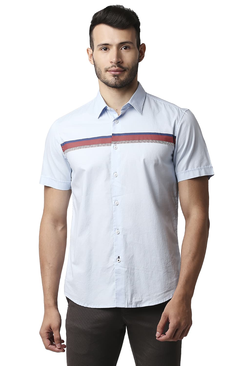 BASICS SLIM FIT OXFORD STRIPE SHIRT