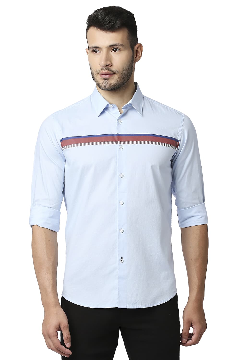 BASICS SLIM FIT OXFORD STRIPE SHIRT