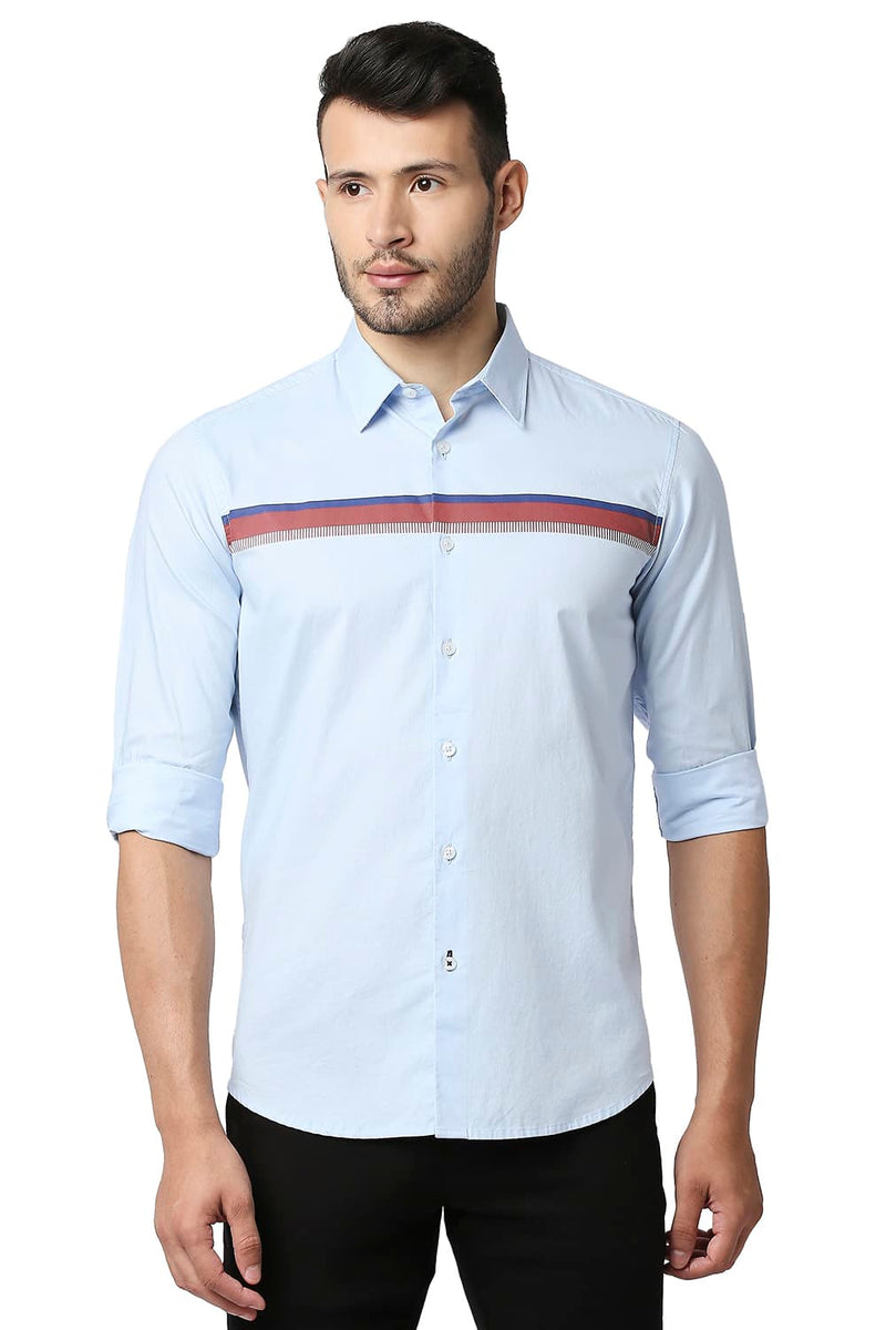 BASICS SLIM FIT OXFORD STRIPE SHIRT