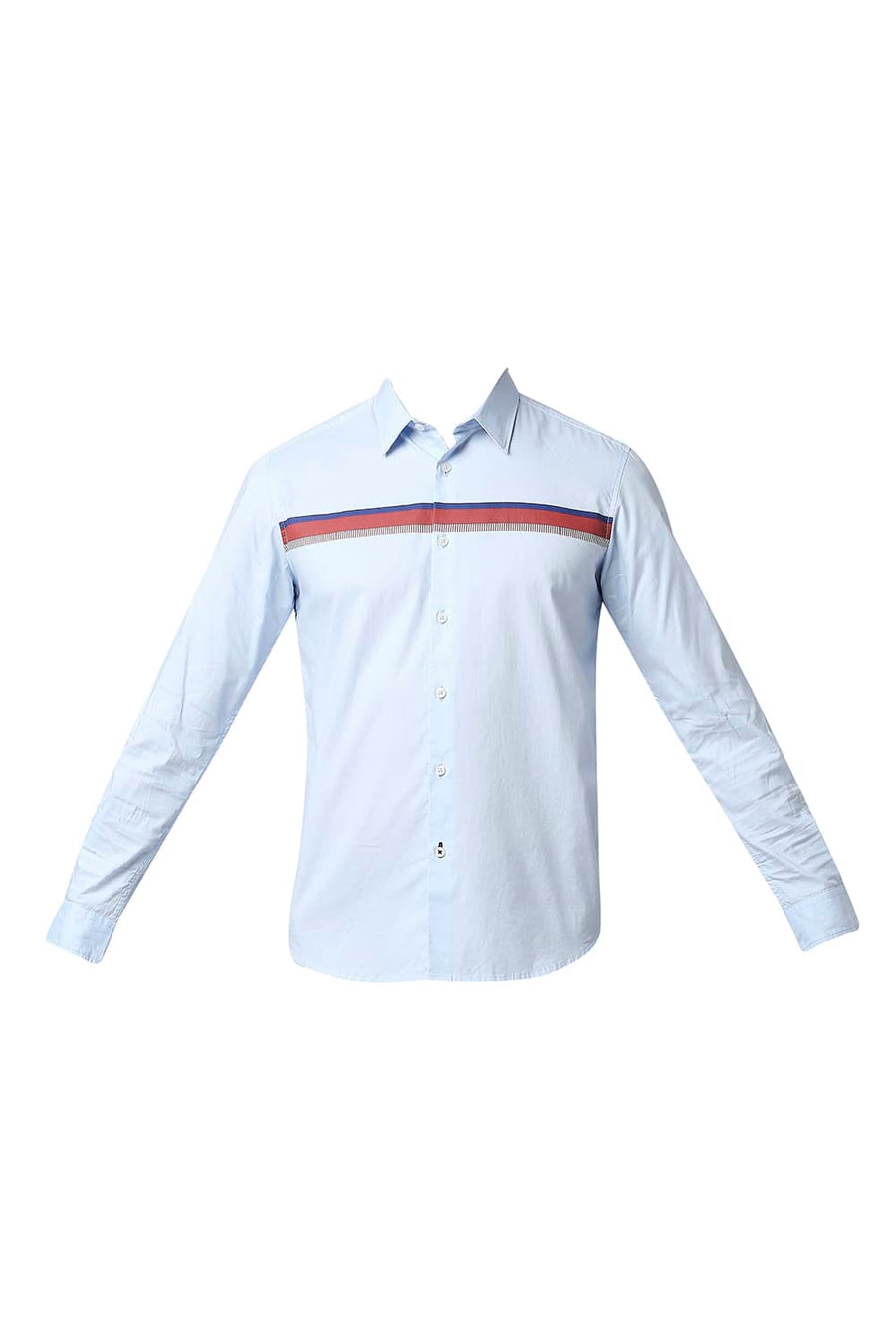 BASICS SLIM FIT DREAM BLUE OXFORD STRIPE SHIRT