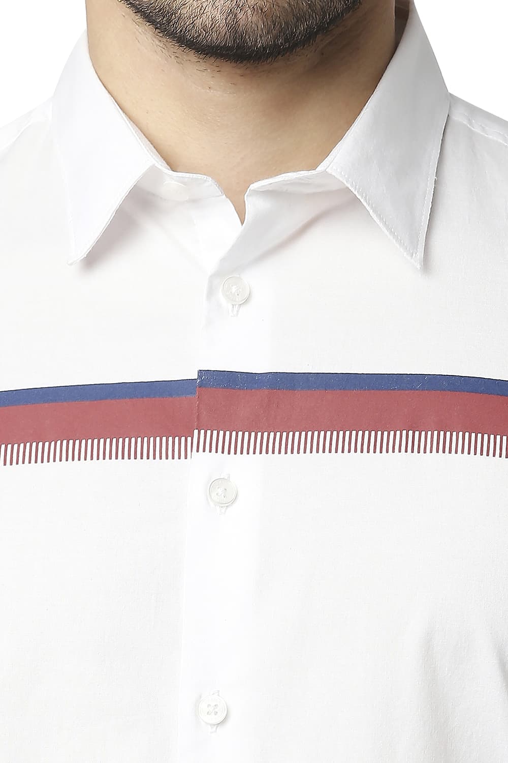 BASICS SLIM FIT OXFORD STRIPE SHIRT