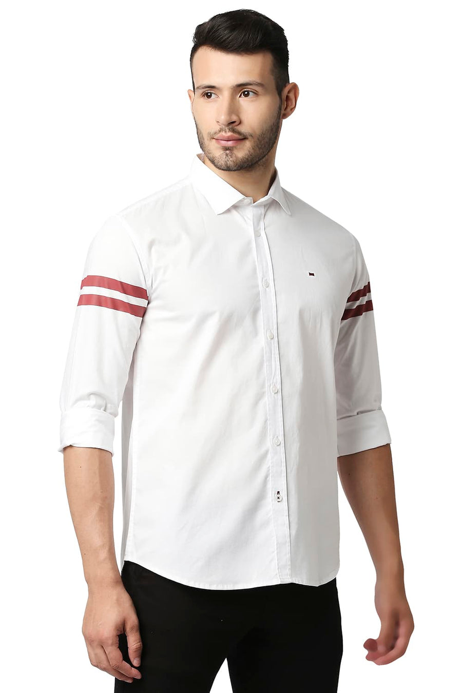 BASICS SLIM FIT BRIGHT WHITE OXFORD SHIRT
