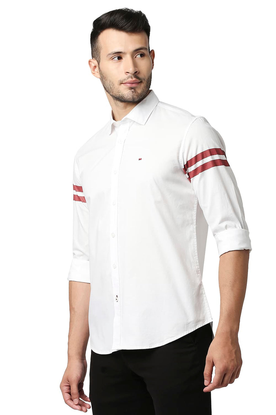 BASICS SLIM FIT BRIGHT WHITE OXFORD SHIRT