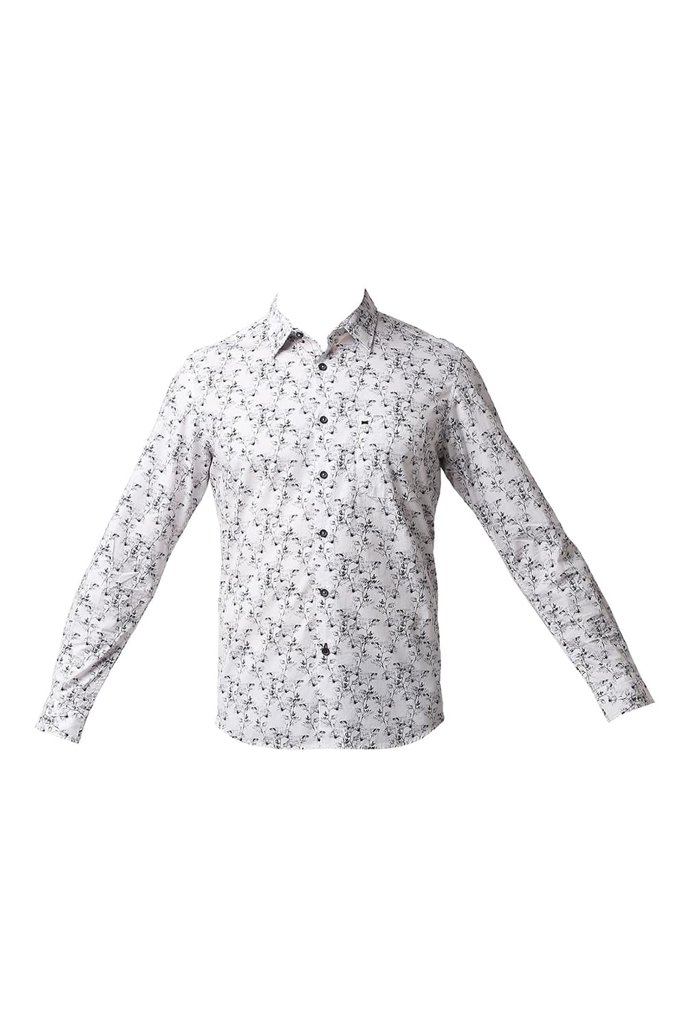 BASICS SLIM FIT DIGITAL POPLIN PRINTED SHIRT