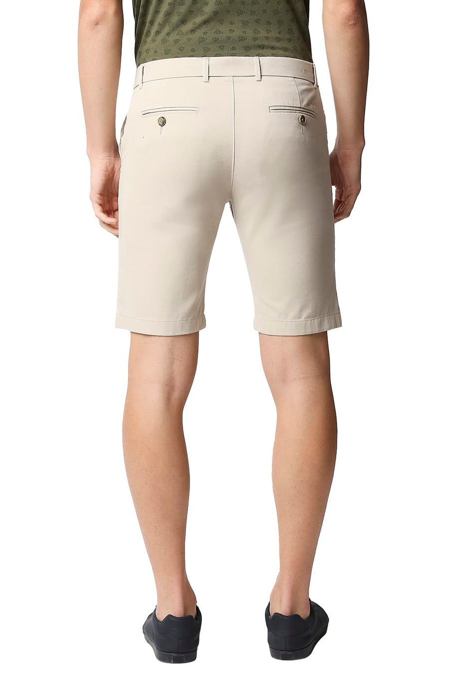 BASICS COMFORT FIT OATMEAL BEIGE PURE COTTON TWILL SHORTS