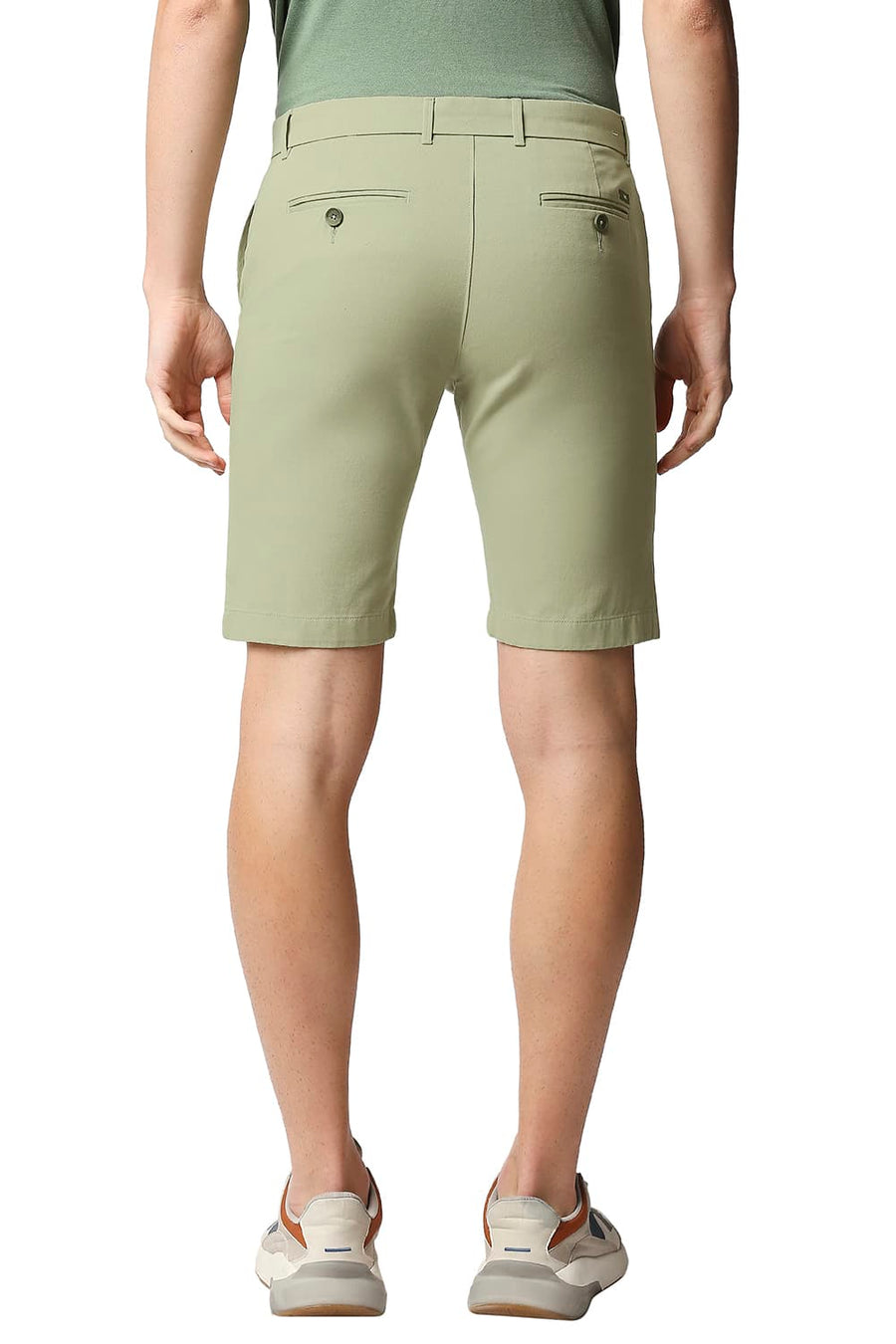 BASICS COMFORT FIT SWAMP GREEN PURE COTTON TWILL SHORTS