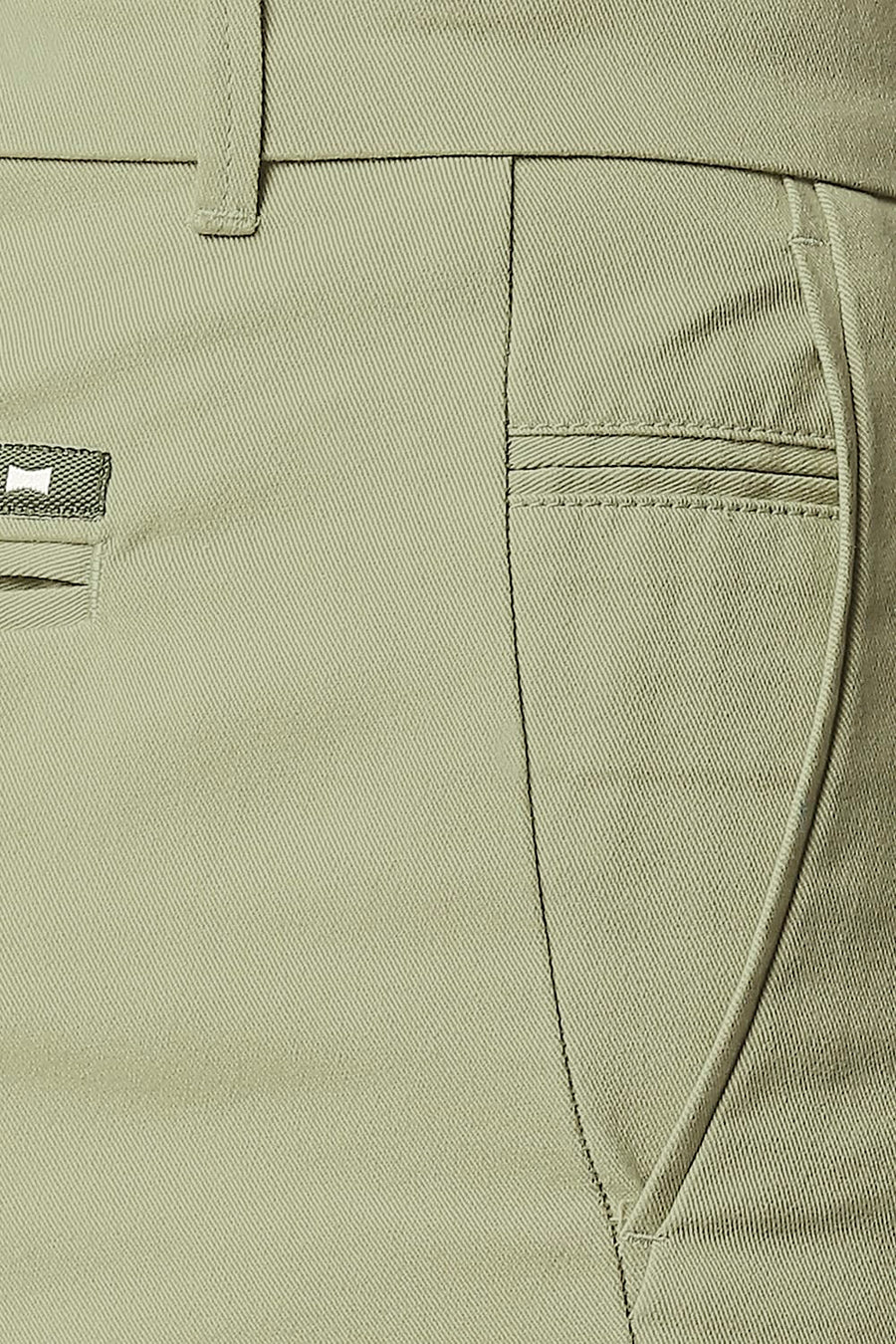 BASICS COMFORT FIT SWAMP GREEN PURE COTTON TWILL SHORTS