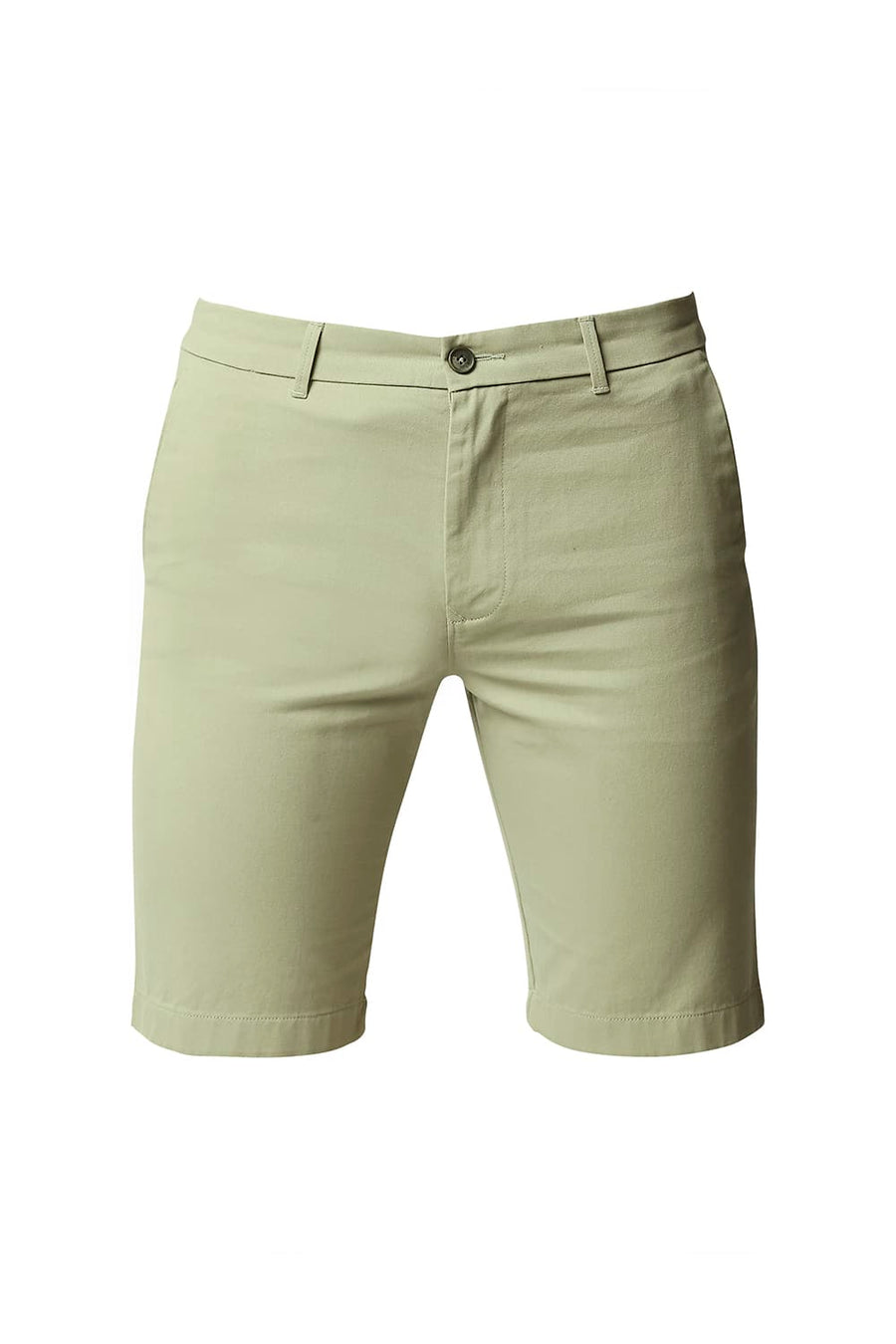 BASICS COMFORT FIT SWAMP GREEN PURE COTTON TWILL SHORTS