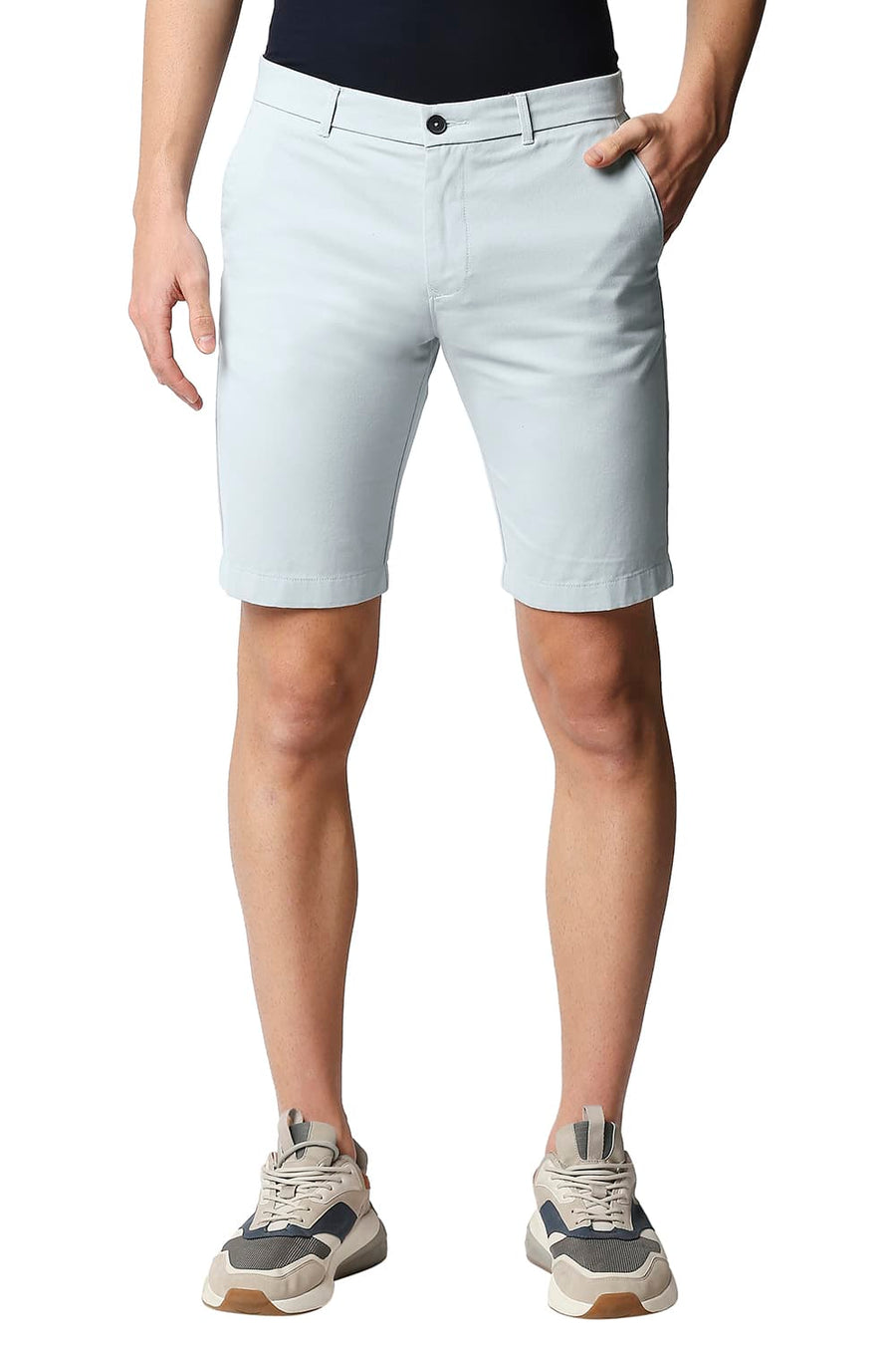 BASICS COMFORT FIT STRATOSPHERE BLUE PURE COTTON TWILL SHORTS