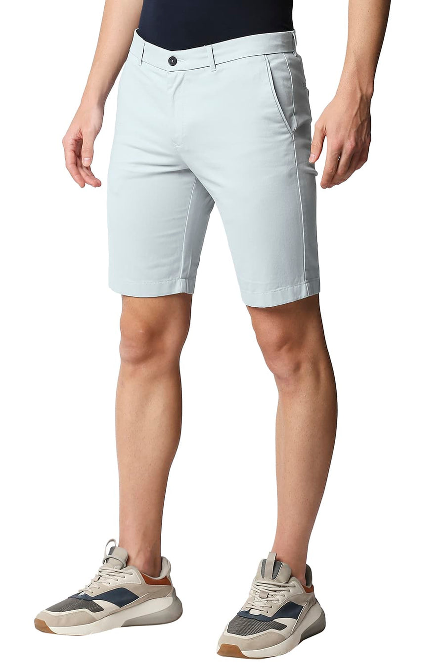 BASICS COMFORT FIT STRATOSPHERE BLUE PURE COTTON TWILL SHORTS