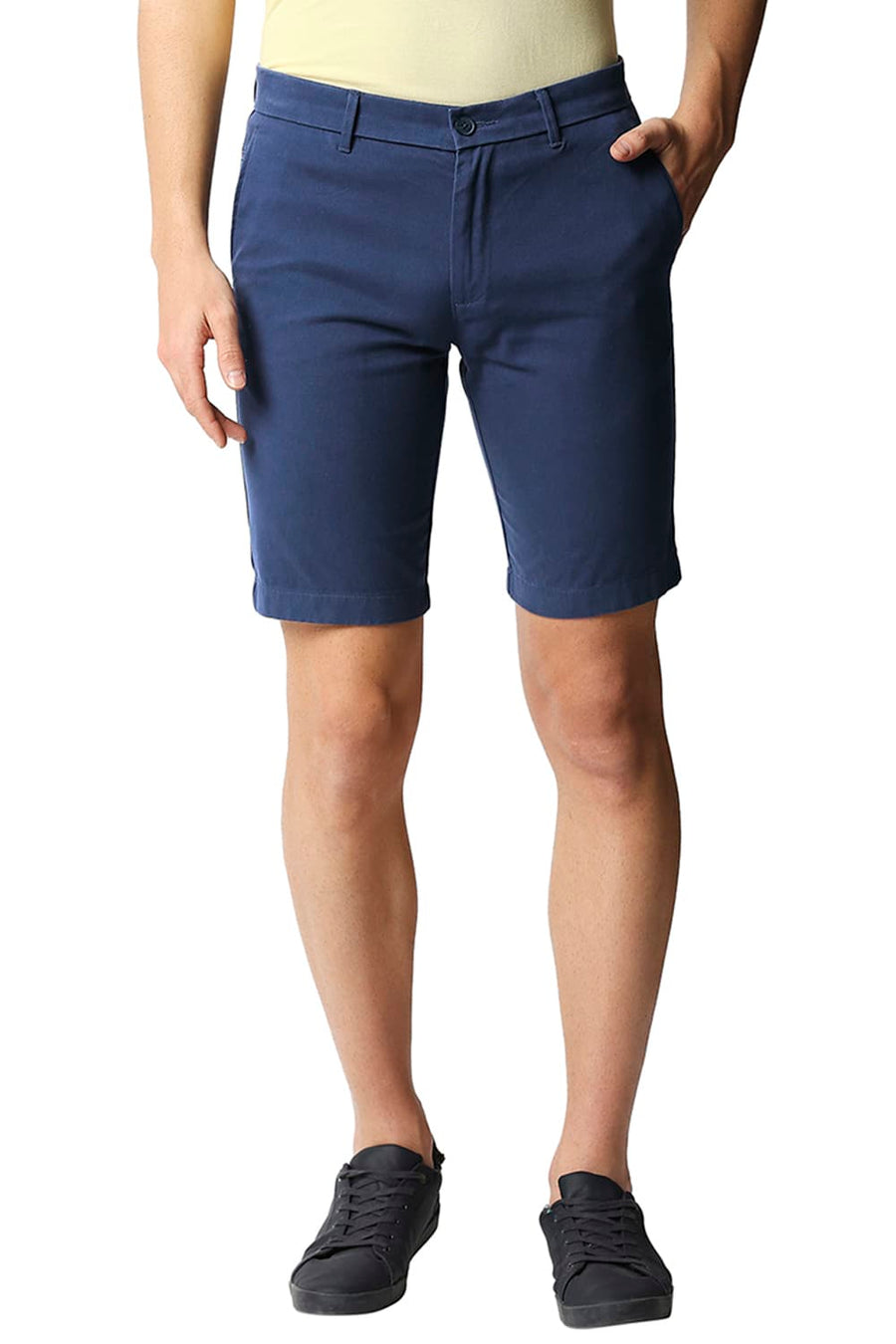BASICS COMFORT FIT ENSIGN BLUE PURE COTTON TWILL SHORTS