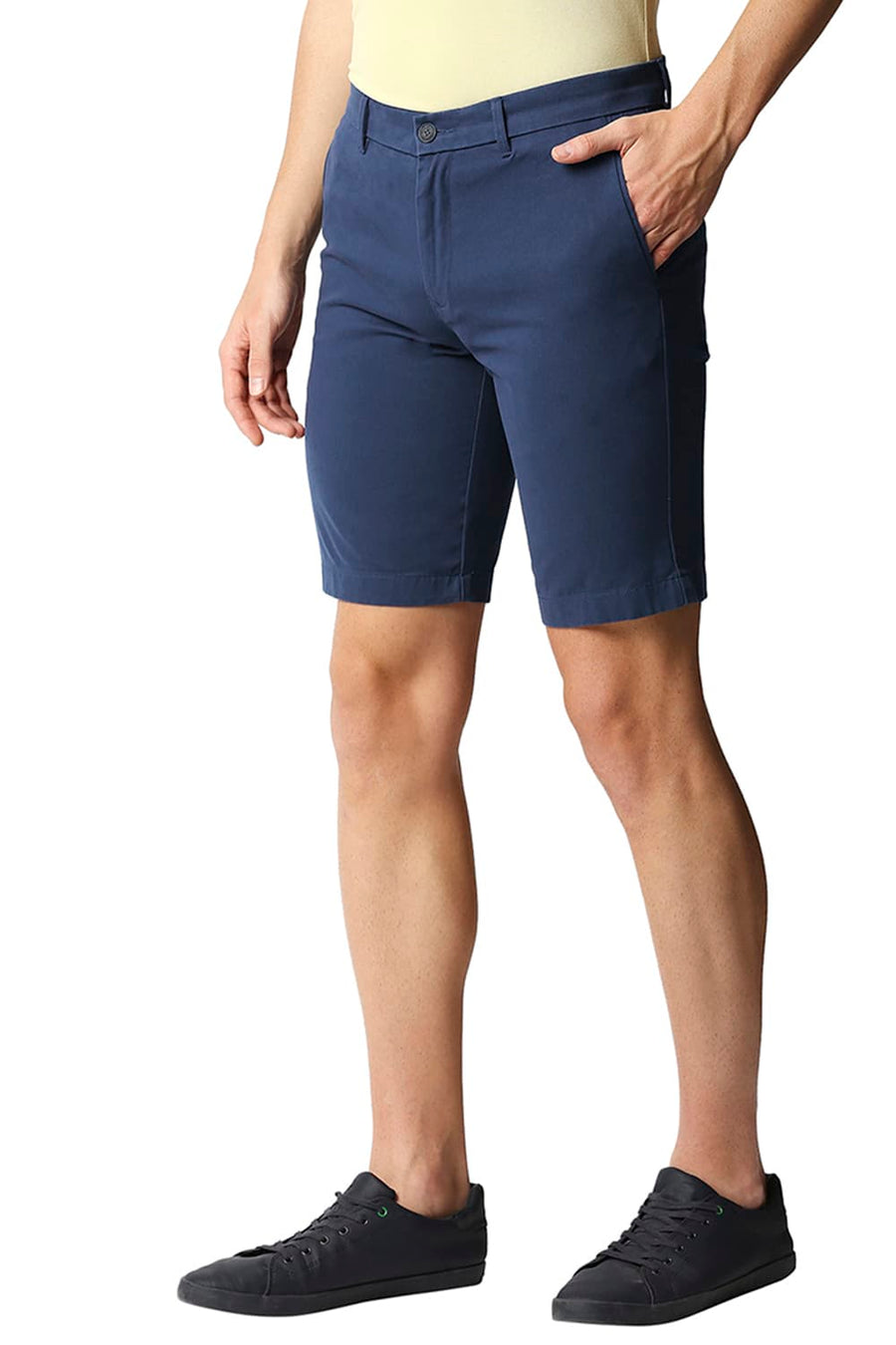 BASICS COMFORT FIT ENSIGN BLUE PURE COTTON TWILL SHORTS