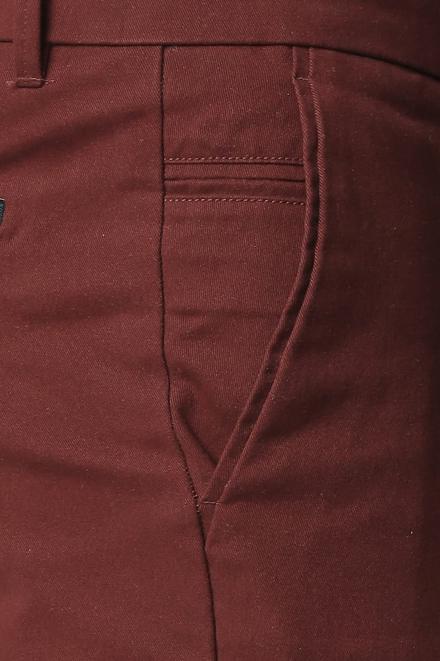 BASICS COMFORT FIT SYRAH RED PURE COTTON TWILL SHORTS
