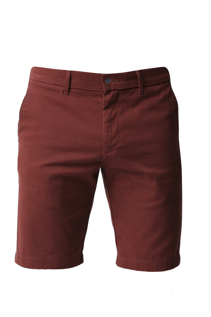 BASICS COMFORT FIT SYRAH RED PURE COTTON TWILL SHORTS