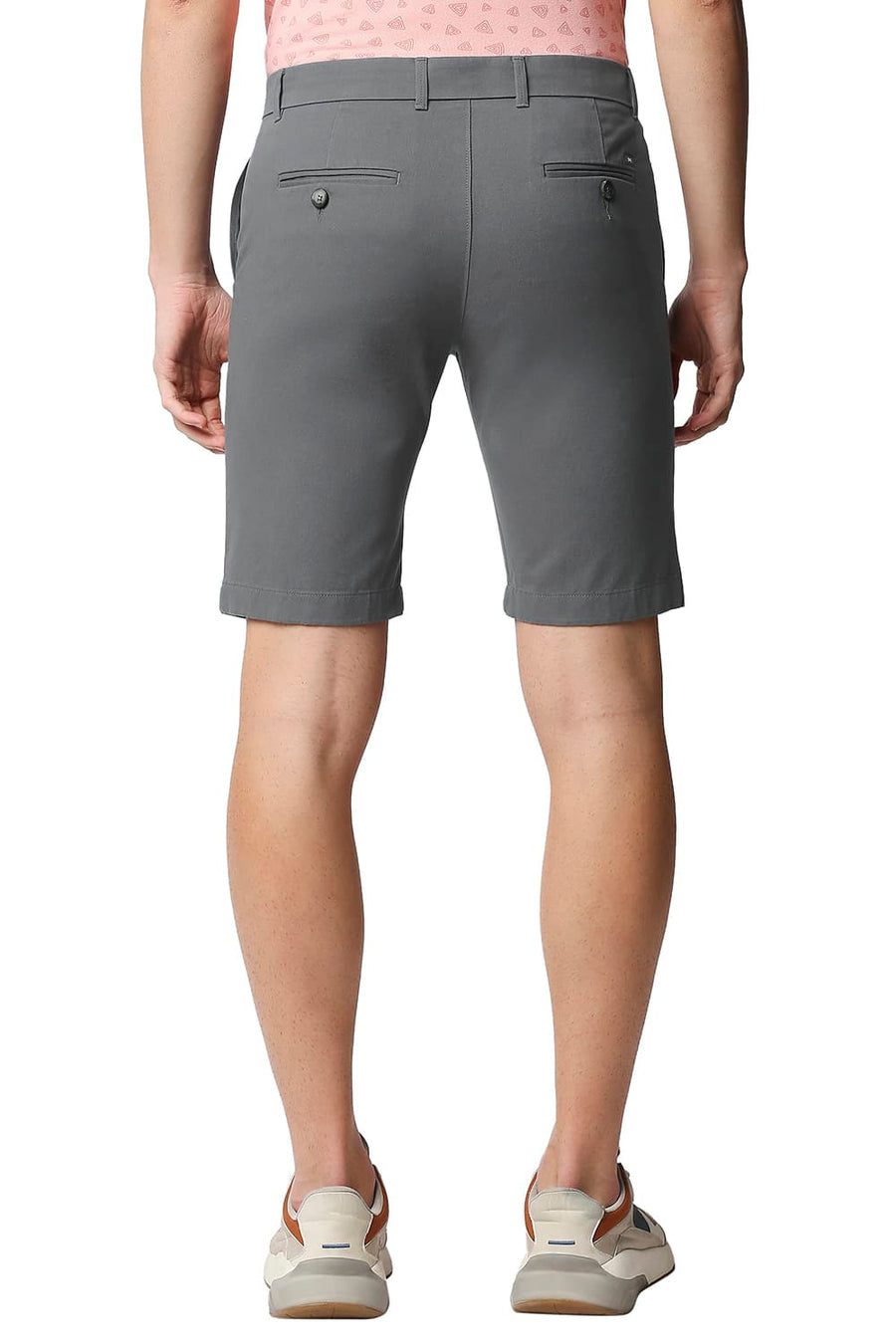 BASICS COMFORT FIT POPPY SEED GREY PURE COTTON TWILL SHORTS