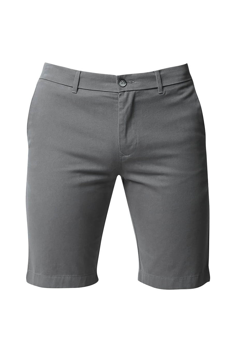 BASICS COMFORT FIT POPPY SEED GREY PURE COTTON TWILL SHORTS