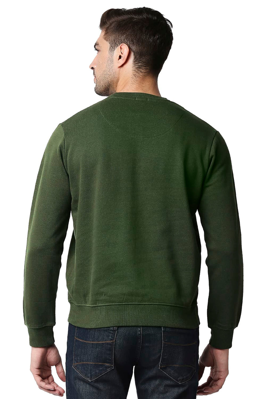 BASICS MUSCLE FIT ROSIN BRUSHED FLEECE PULLOVER SWEATER