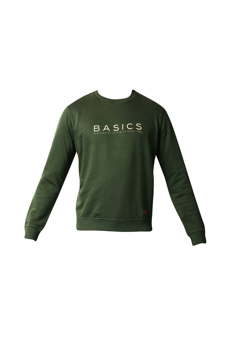 BASICS MUSCLE FIT ROSIN BRUSHED FLEECE PULLOVER SWEATER