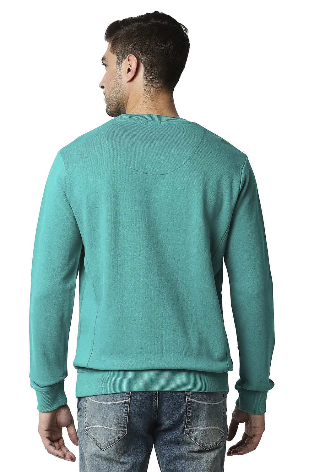 BASICS MUSCLE FIT NON BRUSHED FLEECE PULLOVER SWEATER