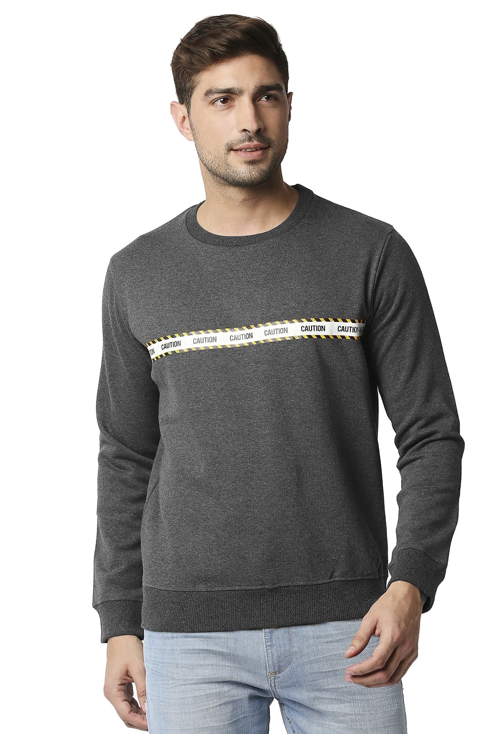 BASICS MUSCLE FIT BRUSHED FLEECE PULLOVER SWEATER