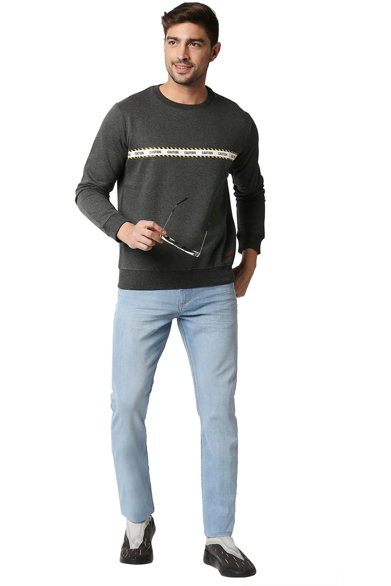 BASICS MUSCLE FIT BRUSHED FLEECE PULLOVER SWEATER