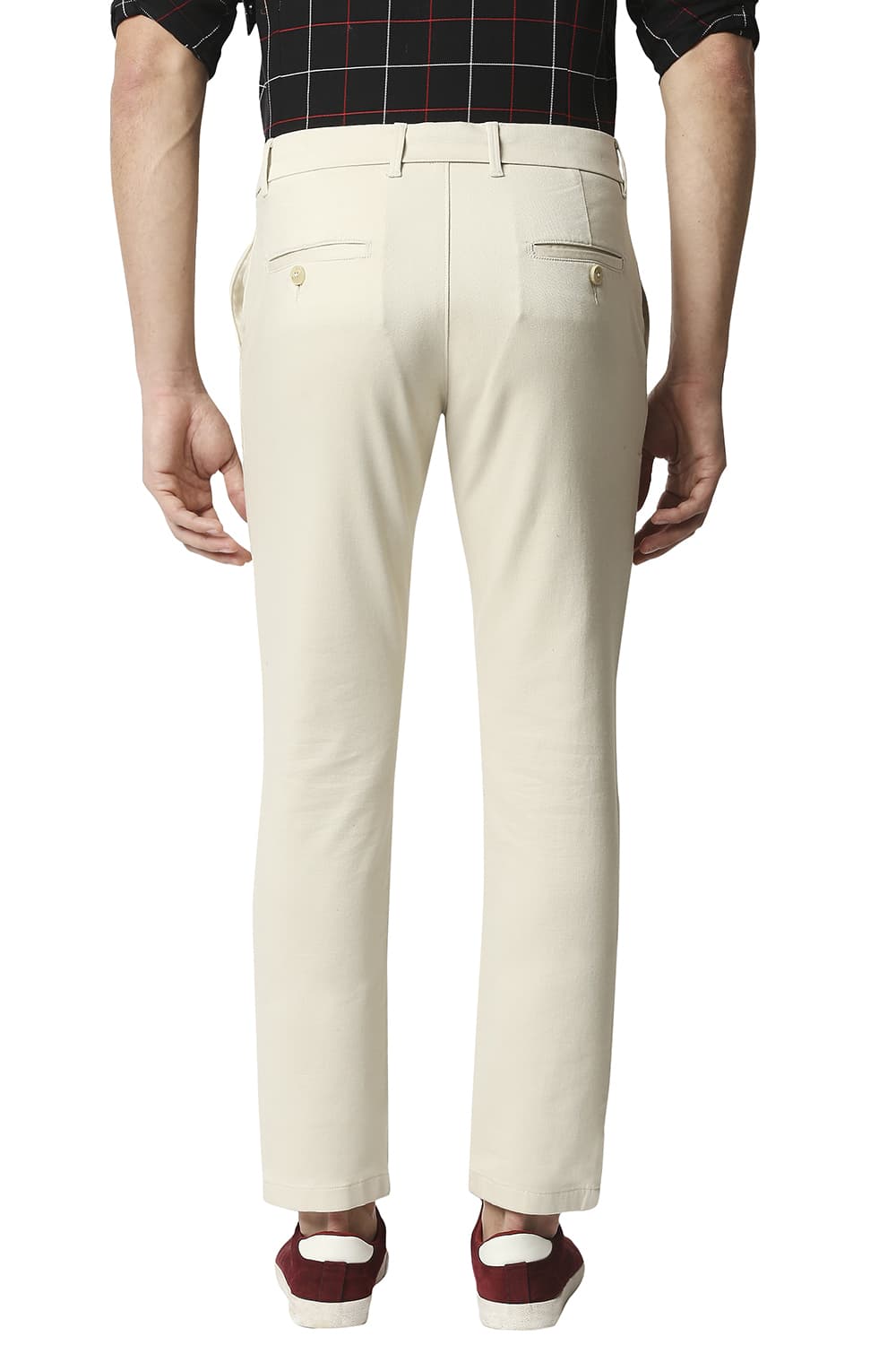 BASICS TAPERED FIT STRETCH TROUSERS