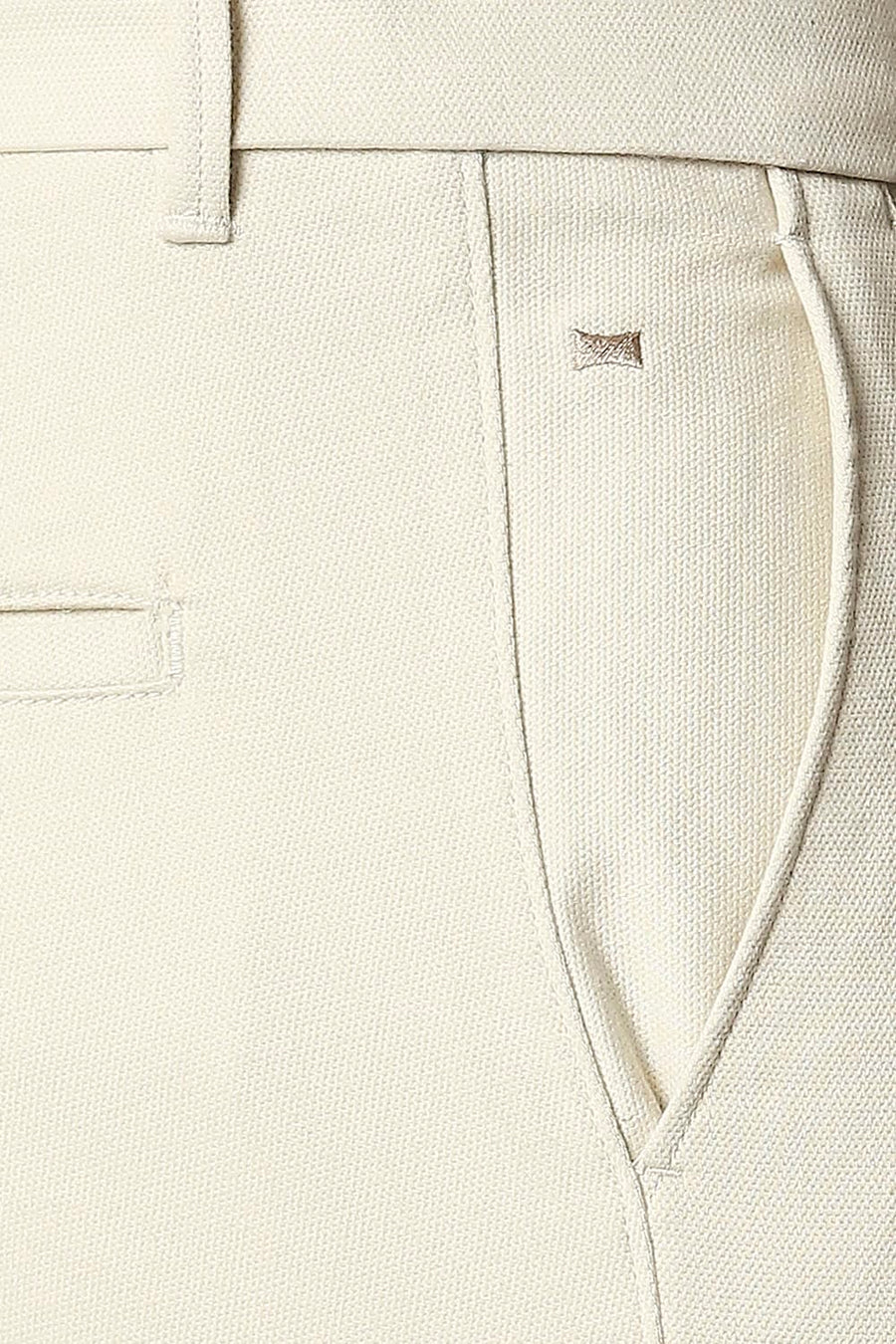 BASICS TAPERED FIT TURTLE DOVE ECRU STRETCH TROUSERS