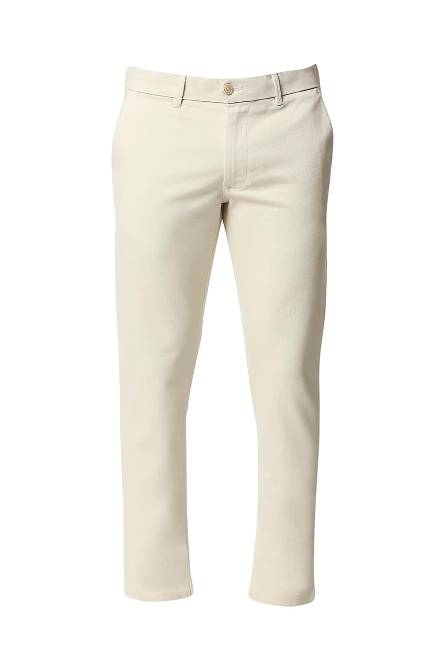 BASICS TAPERED FIT TURTLE DOVE ECRU STRETCH TROUSERS